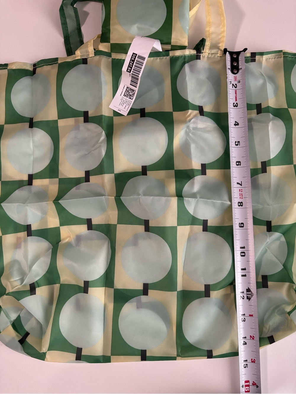 NWT IKEA Foldable Nylon SKYNKE To go shopper bag in green